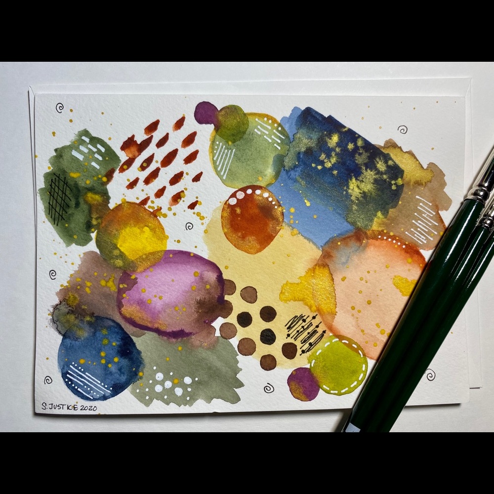 Hand painted greeting card